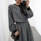 Glen-plaid Wool Blend Sweatshirt