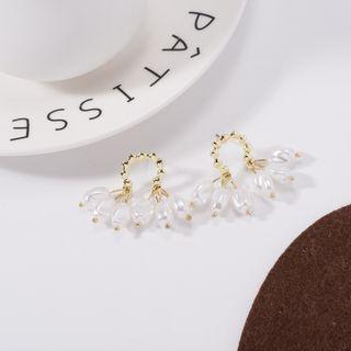 Faux Pearl Drop Earring 1 Pair - Era058-14 - Gold - One Size