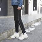 Contrast-trim Cropped Slim-fit Jeans