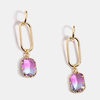 Faux Crystal Dangle Earring 1 Pair - One Size