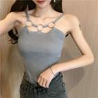Cut-out Rib Knit Camisole Top