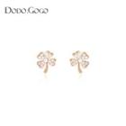 Clover Faux Pearl Rhinestone Alloy Earring 1 Pair - Rose Gold - One Size