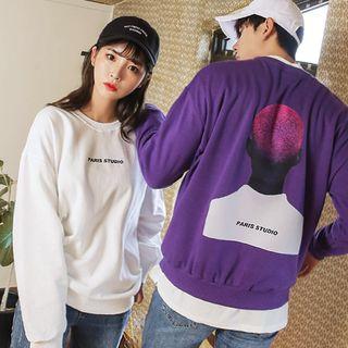 Couple Crew-neck Printed Sweatshirt