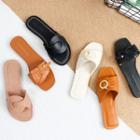 Faux Leather Slide Sandals (various Designs)