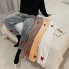 Heart Embroidered Harem Pants