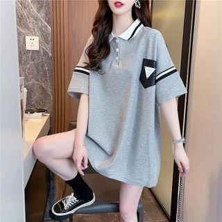 Short-sleeve Stripe Trim Polo Shirt