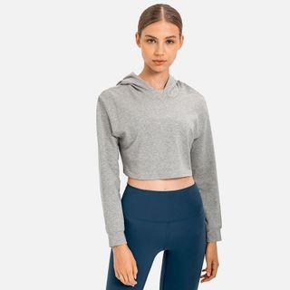 Plain Cropped Sports Hoodie