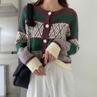 Long-sleeve Buttoned Knit Cardigan