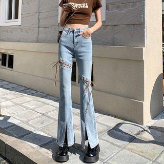Lace Up Bootcut Jeans (various Designs)