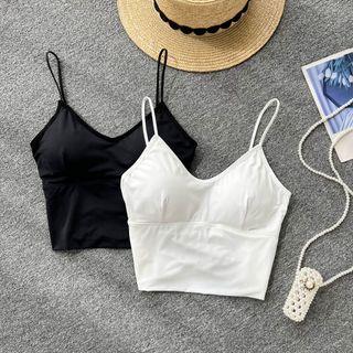 Suspender Plain Cropped Top