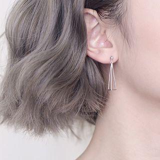 925 Sterling Silver Hollow Pyramid Dangle Earring 1 Pair - As Shown In Figure - One Size