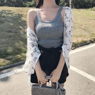 Tank Top / Shorts / Print Light Jacket