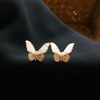 Rhinestone Glaze Butterfly Earring