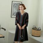 Smock-waist Boho Embroidery Dress