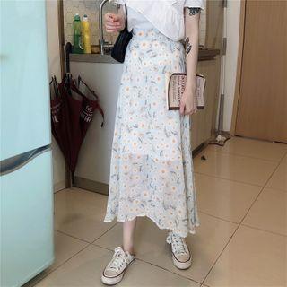 High-waist Floral Printed A-line Dress