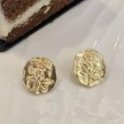 Rose Disc Stud Earring 1 Pair - Gold - One Size