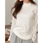 Plus Size Mock-neck Napped Top