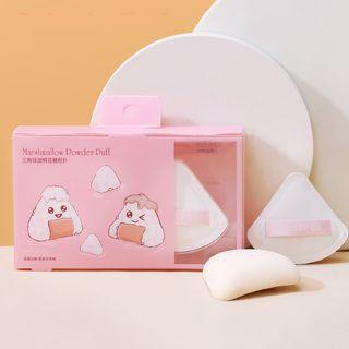 Set Of 2: Triangle Powder Puff Set Of 2 - White - One Size