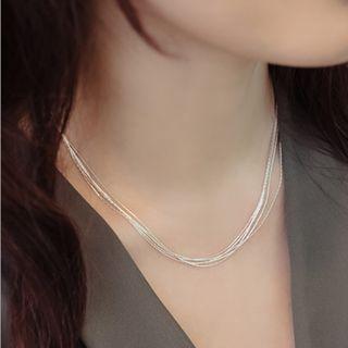 925 Sterling Silver Layered Necklace 925 Sterling Silver - As Shown In Figure - One Size