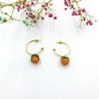 Fruit Drop Earring 1 Pair - Gold & Tangerine - One Size