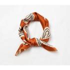 Printed Satin Scarf Paisley Print - Caramel - 70cm X 70cm