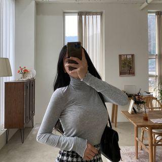 Set Of 2: Turtle-neck Lettuce-edge Top