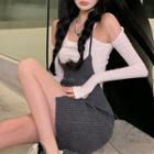 Long-sleeve T-shirt / Suspender Sheath Dress