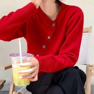 Asymmetrical Plain Cardigan