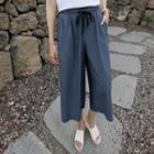 Drawcord Cropped Wide-leg Pants