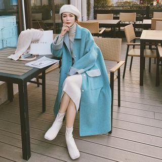 Two Tone Long Buttoned Coat