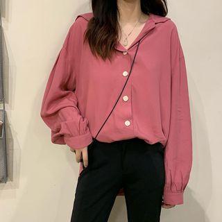 Lantern-sleeve Oversize Lapel Shirt