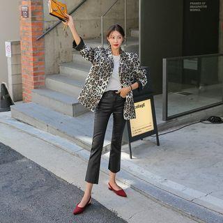 Single-breasted Leopard Blazer