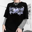 Heart Pattern Short-sleeve T-shirt