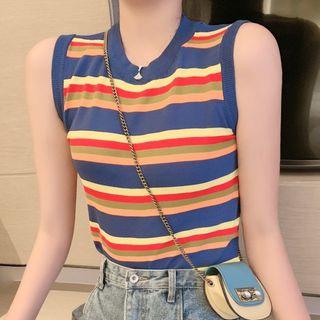 Color Block Tank Top As Shown In Figure - One Size