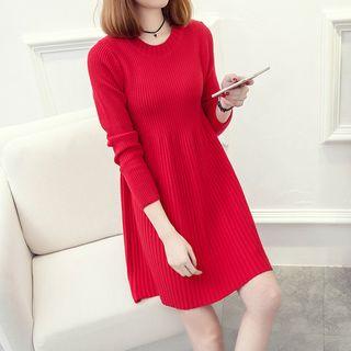 Plain A-line Knit Dress