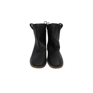 Round-toe Faux-leather Ankle Boots