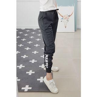 Petite Size Letter-printed Jogger Pants
