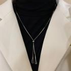 Triangle Pendant Alloy Necklace Silver - One Size
