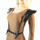 Frilled Faux Leather Suspender Waist Chain
