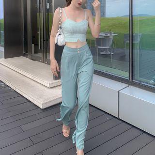 Set: Cropped Spaghetti Strap Top + Pants