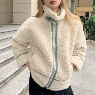 Fleece Zipped Jacket Off-white - One Size