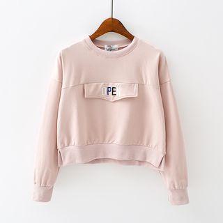 Embroidered Cropped Sweatshirt