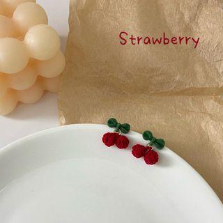 Cherry Drop Earring 01 - Earrings - Green & Red - One Size