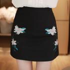 Flower-applique Skirt
