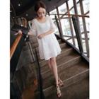 Short-sleeve Polka-dot Ruffled Dress