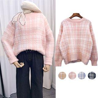 Plaid Knit Sweater