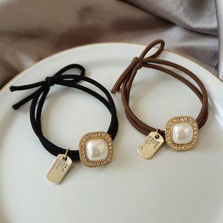 Square Faux Pearl Hair Tie