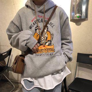Long-sleeve Lettering T-shirt / Printed Hoodie