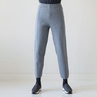 Band-waist Seamline Knit Pants
