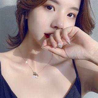 Butterfly Necklace Rose Gold - One Size